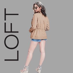 LOFT Cotton Canvas Utility Jacket in Sand Coast